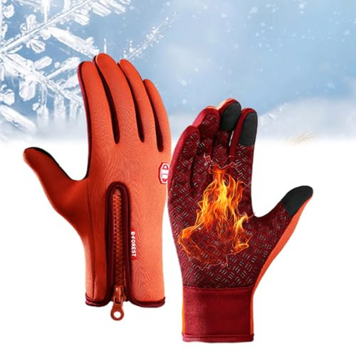 WIWIDANG Freezer Thermo Handschuhe Herren Damen, Freezer Thermohandschuhe Original Für Jedes Abenteuer, Outdoor-Aktivitäten (Orange, S)