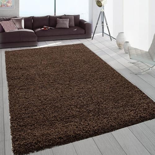 SASONS® Extra Large Shaggy Rug 5cm Thick Soft Pile Modern Fluffy Rugs for Living Room Bedroom Floor Carpet Mat Non Shedding Warm Colours Small Large X-Large Area Rugs (Brown, 160 x 230cm)