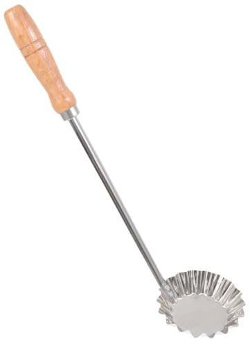 Zerodeko Bunuelos Mold, Kitchen Spoon - 6 Deep Frying Mold with Handle - Rosette Timbale Iron Set Stainless Steel for Mexican Buñuelos, Rosettes, Waffle Snacks