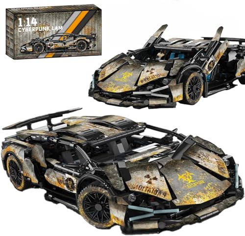 JOMIOD Technik Sportwagen Bausteine Bausatz, 1314 Klemmbausteine 1:14 Drift Rennwagen Modellbausätze, Technik Cyberpunk Rennauto Bauklötze, Einzigartiges Sammlerstück für Fans Erwachsene