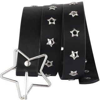 Manfnee Punk Leder Gürtel Nietengürtel Damen und Herren Emo kunstleder gürtel für Jeanshosen Hip Hop Gothic Rock Gürtel