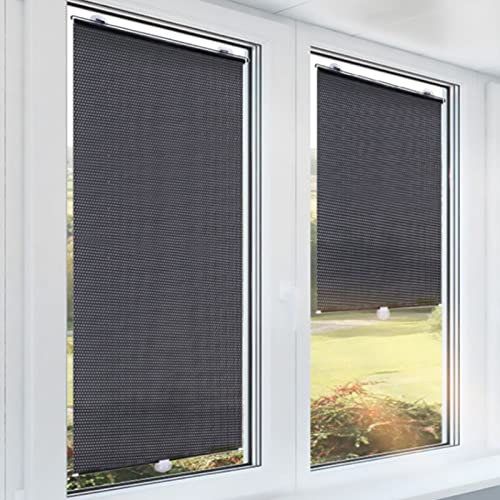 Agashi Rollos Mit Saugnapf, Verdunkelungsrollos, Temporäre Tragbare Isolierung, Sichtschutz Und Sonnenschutz Für Zuhause, Büro, Auto/Black/W40*H60Cm