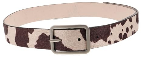 ANDRESLAD Kuhmuster Gürtel Für Damen Western-stil Tiermuster Print Pu-material Mit Metallschnalle Taillengurt Passend Zu Jeans Hosen Und Kleidern