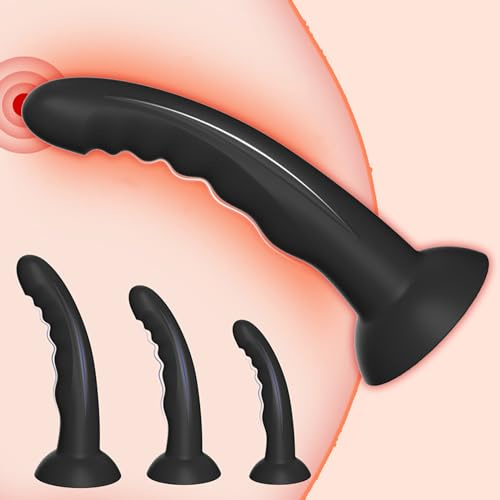 Qiyasex Mit Saugnapf Welliger Analplug Langer Buttplug Silikon-Analdildo,3 GrößEn ErhäLtlich Groß Butt Plug, Dildo Schwarz Analdildos Butt Plug Masturbatoren,Sex Spielzeug FüR Die MäNner Frau(S)