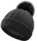 FORVEVO Mütze Damen Winter,Warme Wintermütze mit Fleece Futter,Thermo Beanie Mädchen,Bommelmütze Abnehmbarem Pom Pom für Outdoor Skifahren(Schwarz)