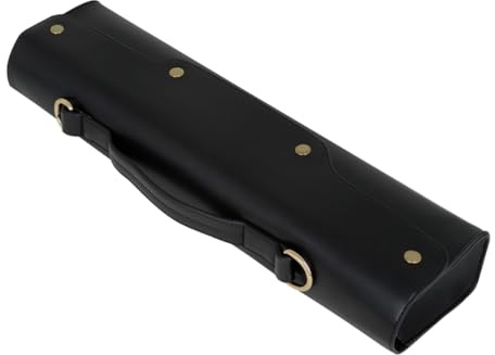 Handtasche für Flöte 16/17-loch Schwarz Tragbar mit Schultergurt | Kunstleder, Vlies und Metall, für Outdoor Einsatz und Auftritte, 1 Stück