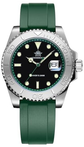ADDIESDIVE Analoge Quarzuhr für Herren Taucheruhr BGW9 Leuchtend 200 m wasserdicht Mit Gummiband