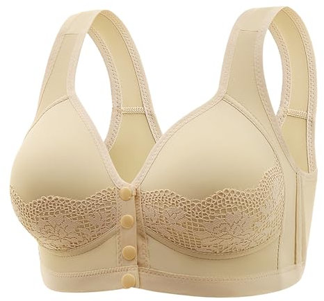 Generico Reggiseno Invisibile Schiena Nuda Top Bianco Donna Reggiseno a coppa piena con canotta sottile senza anello da di grandi dimensioni Donna Top Incrociato Coppe In Silicone Per Seno (Beige, 38)