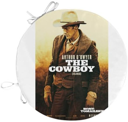 Fabulous Stuhlkissen, rund, altes Poster, englisches Film, The Cowboy, Retro, Kinoposter, Vintage, 40 cm – Stuhlkissen