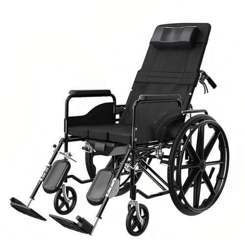 Fauteuil Roulant Tout-terrain Pliable, Fauteuil De Voyager Automoteur, Chaise Roulante Portables Avec Freins À Main, Repose-jambes Réglables, Supporte 100 Kg/220 Lb