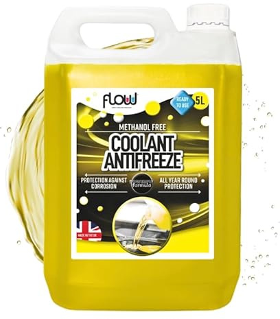 Dunnet Tools 5L Antifreeze Coolant – High Performance Car Coolant -26°C – Methanol-Free Ethylene Glycol Formula with Corrosion Inhibitors – Universal Long-Life Anti Freeze for Cars, Vans & Motorbikes