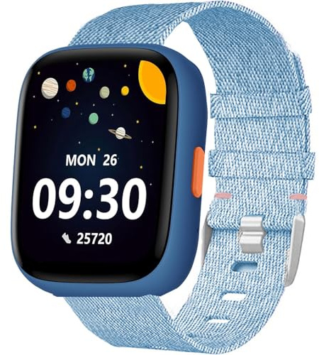 Blueshaweu for BIGGERFIVE Smart Watch Band, 22mm Breathable Nylon Woven Fabric Replacement Accessory Strape Compatible for BIGGERFIVE BARVE BW01 Kids Fitness Tracker Watch,Brave 2 Smartwatch
