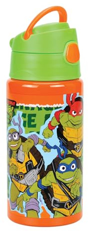 OM SUPPLIES Characters Reusable Aluminium Sports Bottle 500ml - Holiday, Back to School Water Drinking Kids Lunch Children (Turtles)