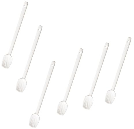 Lot de 6 mini cuillères à mélanger créatives en céramique en forme de tulipe - Petites cuillères à café blanches pour café, dessert, expresso