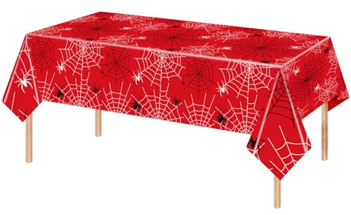 Tourima Spider Tischdecke Kindergeburtstag 108×180cm, Spider Geburtstag Deko Jungen, Spider Geburtstagsdeko 1 Jahre, Partytischdecken für Spider Partygeschirr Set & Muffin Deko, für Kinder Party Deko