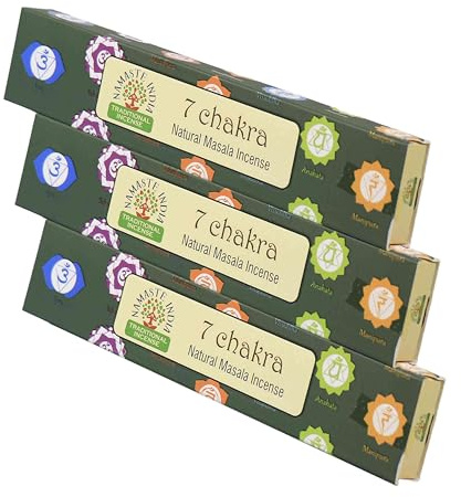 NKlaus Räucherstäbchen zum Räuchern 45g; 15g 3X 7 Chakra indisches, 3 Stück | für Räuchern; für Meditation; für Chakra; für Yoga; B0B154QR1Q; räucherstäbchen rauhnächte; natural incense sticks