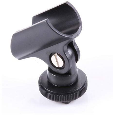 XuQiZZpp 1 x Mikrofon-Clip-Ständer, 19 mm, Mikrofon-Halter, Clip mit Blitzschuh für DSLR-Kamera, Mikrofon-Clip