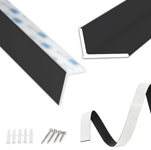 Rollo mit führungsschiene 2er-Pack Lichtschutzstreifen, PVC-Fensterrahmen, Lichtundurchlässig für Schlafzimmer, Verdunkelnde Seitenschienen, (Black,24in/61cm)