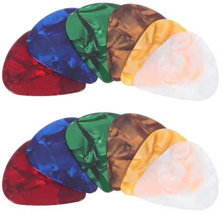 VICASKY 30 Stück Teiliges Plektrum Resin Bunte Gitarrenplektren Gitarre Akustik Bass und Ukulele Fingerfreundliche Plectrums für Anfänger und Profis Langlebige Gitarrenzubehörteile