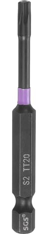 sourcing map TT20 Punte per cacciavite a percussione con testa Torx da 1/4 gambo esagonale 2,8 (70 mm) lunghe magnetiche a prova di manomissione 6 punte per trapano a stella in fosfato S2 utensili