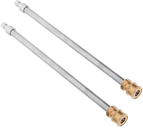 Artibetter Varilla de Extensión para Hidrolavadora 17 Pulgadas Acero Inoxidable M22 a 1/4 Pulgada 2 Piezas Accesorio para Limpiador de Alta Presión Adecuado para Limpieza de Coches y Suelos