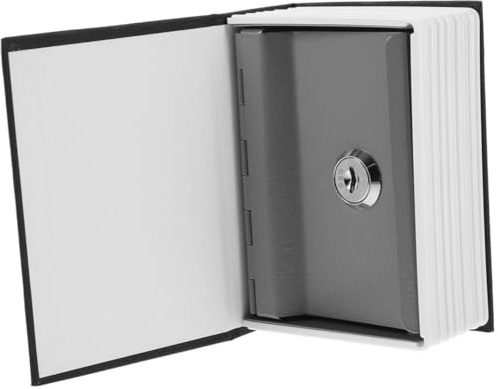 Hucha Libro con Cerradura, Alcancía Negra de Abs Acero Inoxidable | Caja de Dinero con Llave, Estilo Retro y Estable, para Cumpleaños y Año