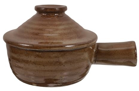 Tofficu Cazuela de Barro con Tapa Olla para Guisos Antideslizante y Antiadherente Potaje Saludable para Microondas y Cocina Casera para Sopa y Arroz Estofado