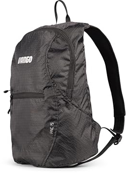 Vango Pac 15L Packable Backpack – Ultralight Folding Daypack for Hiking, Camping, Travel & Backpacking, Compact Ripstop Rucksack with AirMesh Straps (Black)