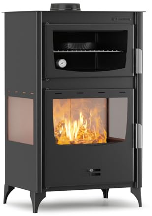 BALKAN ENERGY Kaminofen Holzofen mit Backfach ATS 90-30 3SIDE, 15.18kW