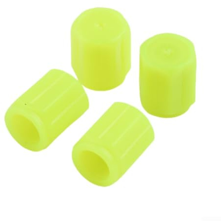 Sihavena 4 Stück kühles leuchtendes Reifenventil für Autos und Fahrräder, wasserdichtes ABS, ideal als Staubschutz und Dekoration (gelb)