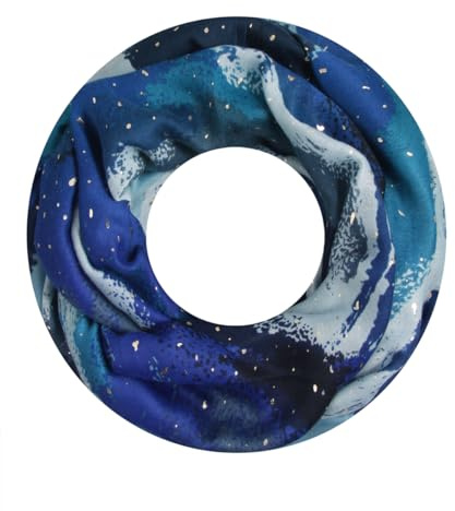Majea Damen Loop Schal Schlauchschal Halstuch (880023) (blau 5)