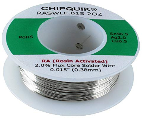 LF Fil à souder 96.5/3/0,5 étain/argent/cuivre activé colophane .015 2 oz