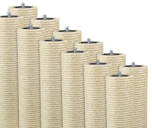 Kratzbaumland 9 cm Deluxe-Endstamm mit Stehbolzen und 8 mm Sisalseil Länge: 50 cm/Gewinde: 10 mm (M10)