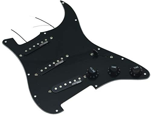KAISH Schlagbrett für E-Gitarre, 3-lagig, vorverdrahtet, mit Wilkinson Pickups für FD Stratocaster, hergestellt in den USA oder Mexiko, Schwarz