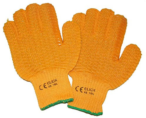 Yellow/Orange Criss Cross Grip Work Safety Gloves (10)