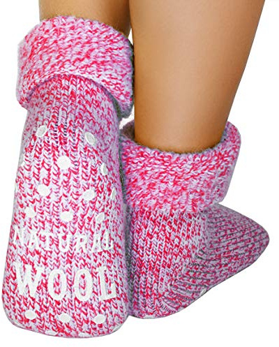 dunaro 1 Paar ABS Anti Rutsch Socken Wollsocken Stoppersocken Noppensocken Damen & Herren (1 Paar / 39-42 pink)