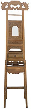 Chinese Oriental Wood Carving Cloth Rack Panel Wash Basin Stand Acs6047