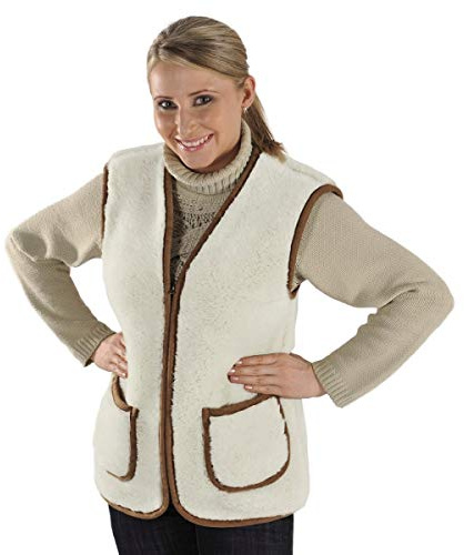 Hollert Damen Wollweste Milano mit Reißverschluss 100% natürliche Schafwolle kuschelig warm