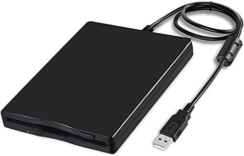 ZHTH Disquetera USB, 3.5 Unidad de disquete externa USB 1.44 MB Slim Plug and Play FDD Drive para PC Windows 2000/XP/Vista/Windows 7/8/10/Mac (negro)
