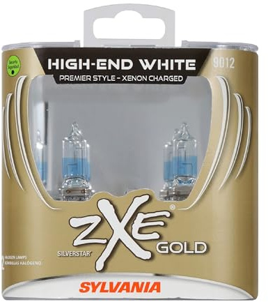SYLVANIA - 9012 SilverStar zXe GOLD High Performance Halogen Headlight Bulb - Headlight & Fog Light, Bright White Light Output, Best HID Alternative, Xenon Charged Technology (Contains 2 Bulbs)
