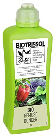 BIOTRISSOL Bio Gemüsedünger, Dünger für Anbau und Pflege in Beet, Kübel und Hochbeet, 100 % pflanzliche Inhaltsstoffe, Vegan, 1 L