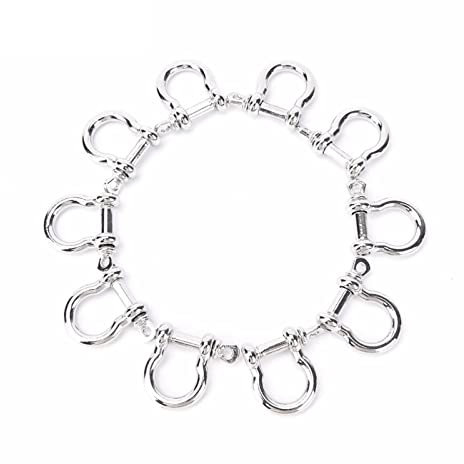 ELSAIL 1/5/10Pcs Anchor Shackle Screw Pin For Outdoor Camping Survival Rope Bracelets D-Shaped Stainless Steel Shackle Buckle (Color : 5 PCS)