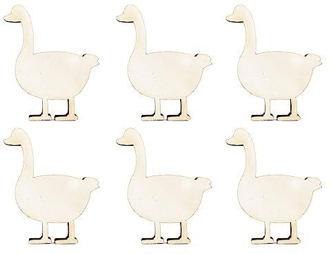 10pcs Wooden Duck Craft Shape Unfinished Cutouts Blank DIY Slices 4mm Plywood Pieces Art Ornament Decoration (10cm)