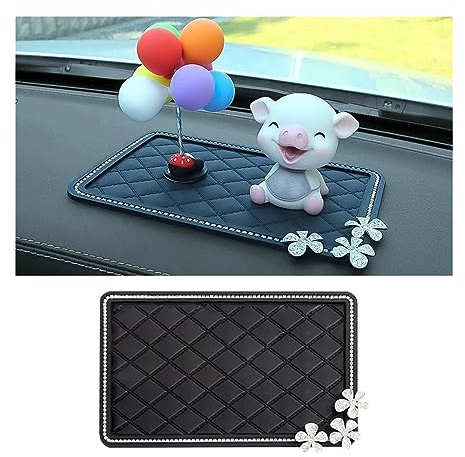 JNNJ Auto Anti Rutsch Matte, Bling Antirutschmatte Auto Armaturenbrett, Bling Strass Auto Klebepad rutschfeste Für Mobiltelefone, Sonnenbrille, Schlüssel（Mittel）