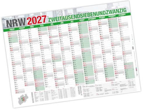 itenga XXL Premium Jahresplaner 2026 Wandkalender DIN A0 (118,9x84,1cm) 250g/m² gerollt stabil (NRW)