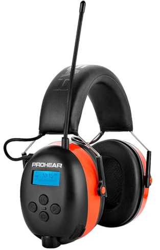 PROHEAR 033A Upgraded 5.3 Bluetooth Ear Defenders, DAB+/FM Radio Headphones, USB-C Rechargeable Wireless Ear Defender, Safety Earmuffs for Lawn Mowing, 31dB Noise Reduction