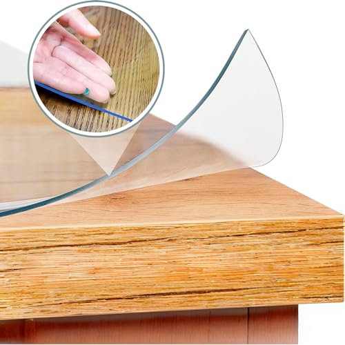 Artwelt Tischdecke Transparent Tischfolie Glasklar Weiche Folie 2.2 mm Kratzfest Wasserdicht Abwaschbar Tischschutz Folie Wunschmaß Tischschutzfolie |Premium Qualität Made in Germany| (110cm X 70cm)