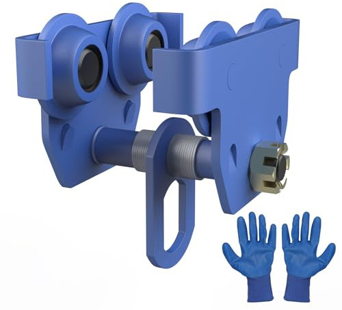 CPROSP Manueller Balkenwagen, 3 Tonnen Kapazität, Doppelräder, Hebewagen, verstellbar, 10,2 - 20,3 cm, mit Handschuhen, Schiebebalken, 2,999 kg für geraden, gebogenen I-Träger