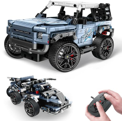 Own1one Technic Race Car Building Toy Set, 2 in 1 STEM Remote Control Building Kit, Technique Off-Road Car Model Kit, Vehicle Construction Toys Gift for Boys Age 6+ (503 PCS)