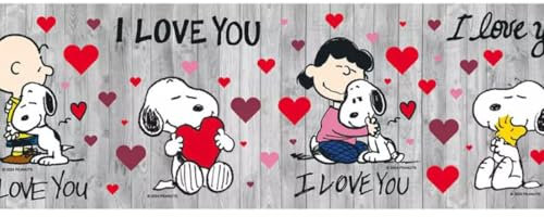 Teppich/Läufer für Flur, Küche, mit Snoopy-Druck, aus rutschfestem Gummi (140 x 50 cm, Snoopy Love)